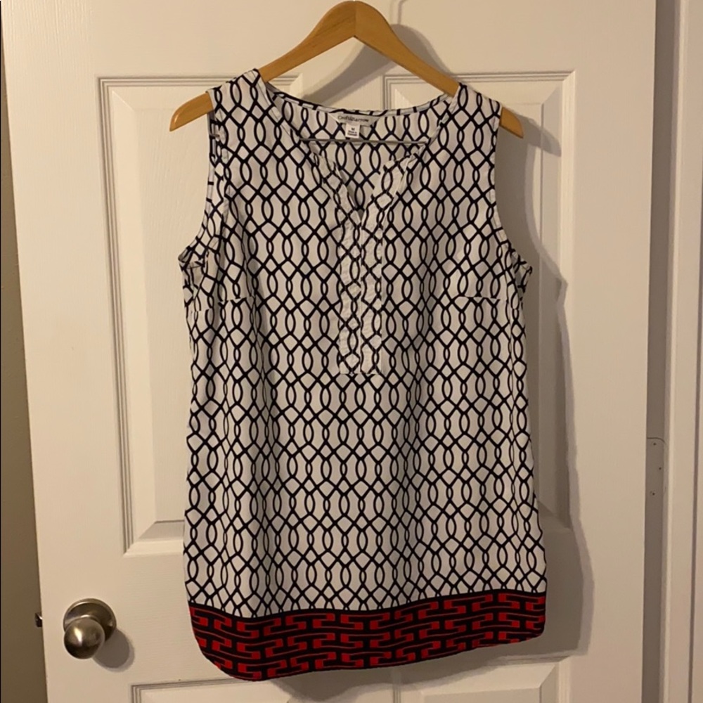 Croft&Barrow trellis print sleeveless blouse